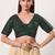 women's imported padded back-open elbow-sleeves saree blouse