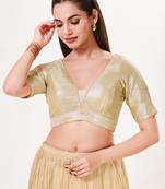 women's imported padded back-open elbow-sleeves saree blouse