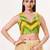women's position-print padded back-open sleeveless saree blouse