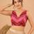 women's position-print padded back-open sleeveless saree blouse