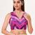 women's position-print padded back-open sleeveless saree blouse