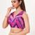 women's position-print padded back-open sleeveless saree blouse