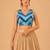 women's position-print padded back-open sleeveless saree blouse