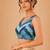 women's position-print padded back-open sleeveless saree blouse