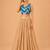 women's position-print padded back-open sleeveless saree blouse