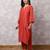 Red chanderi sequin highlight kurta set