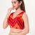 women's position-print padded back-open sleeveless saree blouse