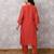 Red chanderi sequin highlight kurta set