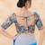 women's position-print padded back-open elbow-sleeves saree blouse