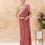 women's moti-work padded back-open elbow-sleeves saree blouse