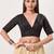 women's tissue padded back open elbow-sleeves saree blouse