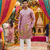 Multicolor carnival special cotton heavy crochet sequins digital printed men's kurta