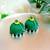 green fabric traditional jhumka earrings