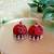 red fabric traditional jhumka earrings