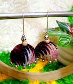 black fabric traditional jhumka earrings