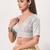 women's tissue padded back open elbow-sleeves saree blouse