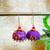 purple fabric traditional jhumka earrings