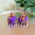 purple fabric traditional jhumka earrings