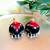 black fabric traditional jhumka earrings