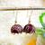 brown fabric traditional jhumka earrings