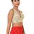 women's tissue padded back open sleeveless saree blouse