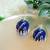 blue fabric traditional jhumka earrings