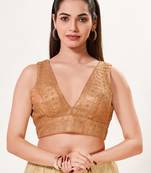 women's tissue padded back open sleeveless saree blouse