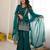 Beautiful Teal Blue Sequins Silk Reception Wear Salwar Suit