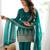 Beautiful Teal Blue Sequins Silk Reception Wear Salwar Suit