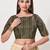 women's embroidery padded back-open elbow-length-sleeves saree blouse