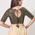 women's embroidery padded back-open elbow-length-sleeves saree blouse