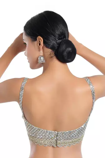women's georgette padded back open sleeveless saree blouse