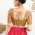 women's shimmer padded front open elbow-sleeves saree blouse
