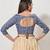 women's printed padded front-open elbow-length-sleeves saree blouse