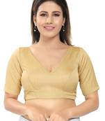 women's silk blend  padded back open elbow-sleeves saree blouse
