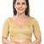 women's silk blend  padded back open elbow-sleeves saree blouse