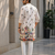 Multicolor men's carnival special cotton digital print crochet sequins kurta with bottom set