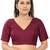 women's silk blend  padded back open elbow-sleeves saree blouse