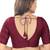 women's silk blend  padded back open elbow-sleeves saree blouse