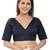 women's silk blend  padded back open elbow-sleeves saree blouse