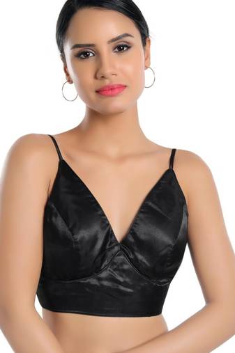 women's tissue padded back open sleeveless saree blouse