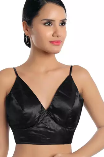 women's tissue padded back open sleeveless saree blouse