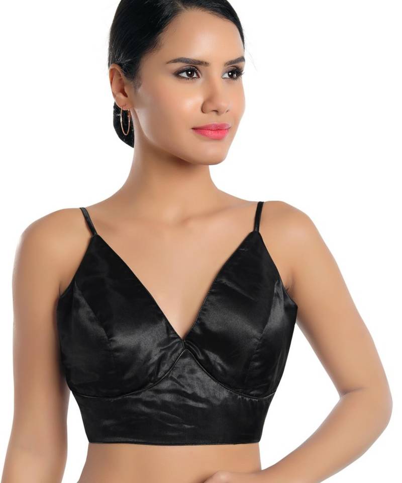 women's tissue padded back open sleeveless saree blouse