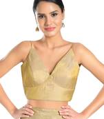 women's tissue padded back open sleeveless saree blouse
