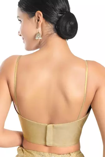 women's tissue padded back open sleeveless saree blouse