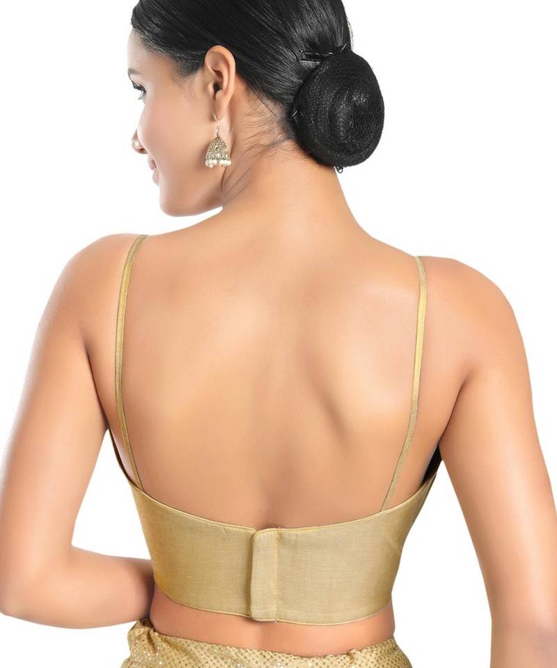 women's tissue padded back open sleeveless saree blouse