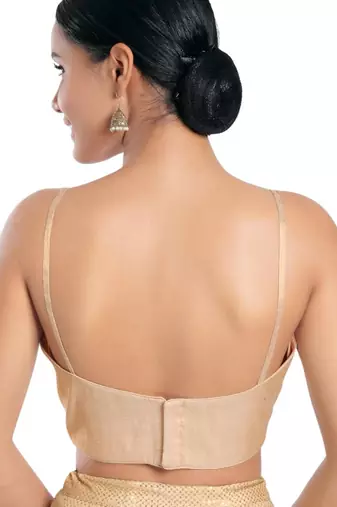 women's tissue padded back open sleeveless saree blouse