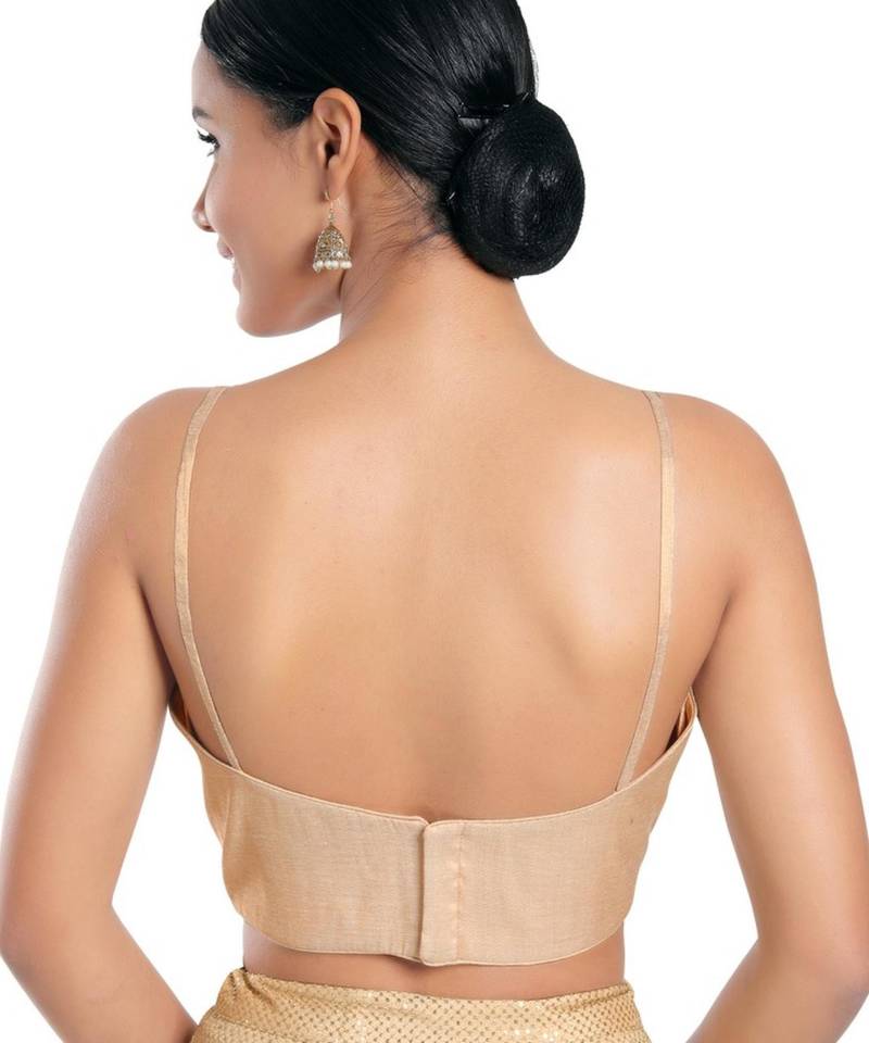 women's tissue padded back open sleeveless saree blouse