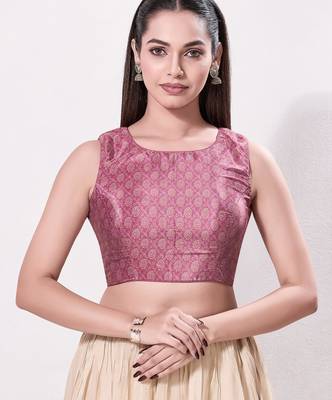 women's bandhani padded back-open sleeveless saree blouse 1