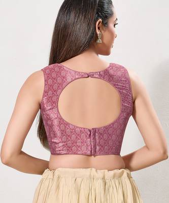 women's bandhani padded back-open sleeveless saree blouse 2